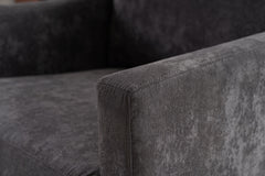 Large swivel chair, soft cushion armchair, modern chair, skin friendly gradient linen fabric, comfortable sitting gray