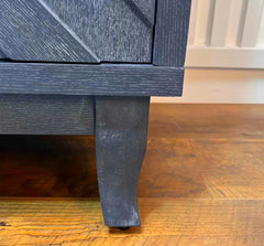 Stronger Vintage Style Buffet Cabinet Lacquered Accent Storage 4 Door Wooden Cabinets Taupe Grey