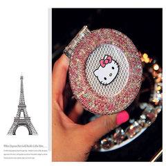 Portable Car ashtray with Light Hello Kitty KT Accessories for Girls Led Car Ash Tray Ashtray Storage Cup Holder Crystal Diamond