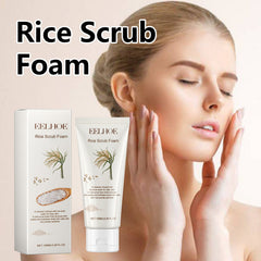 Rice Scrub Foam, Deeply Clean Firming Pores Repair Facial Dull Skin Shine White Face