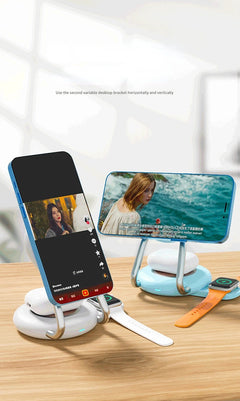 3 IN 1 Desk Magnet Stand 15W Fast Wireless Charger For Apple Watch iPhone 14 13 12 11 Pro Max 13 12 Mini Samsung S23 S22 Qi Base