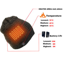 Knitted Thermal Cap Electric Heating Cap Outdoor Cold Proof Carbon Fiber Heating Cap