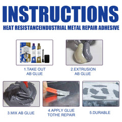 AbCasting Adhesive High Temperature Resistant Welding Adhesive For Metal Castings Crack Repair Agent Leak-Blocking Waterproof Electric Welding