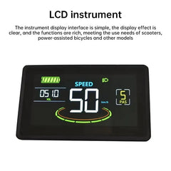 Waterproof color LCD meter H6C for e-bikes, SM/weatherproof connector, smart e-bike screen with USB.