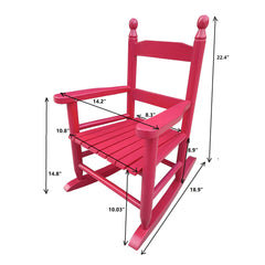 Children's rocking red chair- Indoor or Outdoor -Suitable for kids-Durable Solid Wood