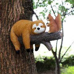 Sloth and Squirrel Resin Hangers Garden Cute Animal Tree Hangers
