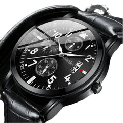 New Men's Watch Student Men's Night Light Waterproof Sports Leather Strap Black Quartz Watch