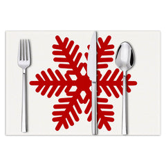 Christmas snowflake print placemat Christmas party decoration table mat living room dining table insulation mat