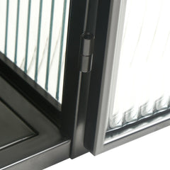 27.56"Glass Doors Modern Two-door Wall Cabinet with Featuring Three-tier Black