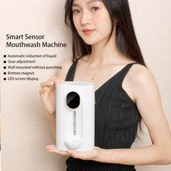 Household Bathroom Mouthwash Cups Wall Mounted Mouth Wash Machine Black Mouthwash Dispenser