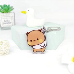Cute cartoon Bubudu Giant Panda Pendant Keychain Car Key Acrylic Backpack Keychain Pendant