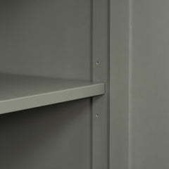 TREXM side panel with 4-door large storage buffet, adjustable shelves and metal handles (antique gray)