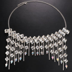 Trendy exaggeration hair chain, European and American fashion, water droplets full of diamonds hair accessories, headwear accessories, hair chain