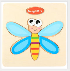 3D Puzzle Wooden Toys For Children Cartoon Animal Vehicle Wood Jigsaw Kids Baby Early Educational Learning Toy #L505