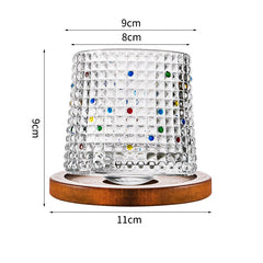 Hand drawn rotating glass cups multiple multi-purpose whiskey glasses rotating glass cups