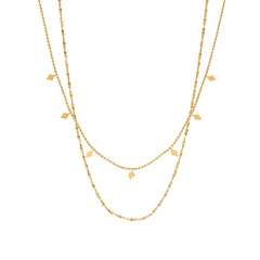 Double layered tassel necklace French fashion niche collarbone chain light luxury niche design necklace