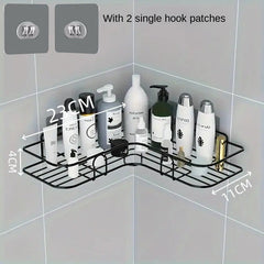 Bathroom Storage Rack Toilet Washroom Wall-Mounted Hole-Free Multi-Functional Iron Mesh Long Strip Organizer