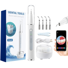 2-in-1 dental cleaning flushing instrument for removing dental calculus and plaque visualized true ultrasonic dental cleaner