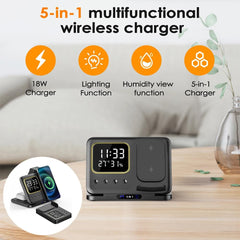 Phone Stand Tabletop 15w Fast Charging 5 in One Universal Wireless Charger Desk Charger for Iphone