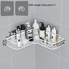 Bathroom Storage Rack Toilet Washroom Wall-Mounted Hole-Free Multi-Functional Iron Mesh Long Strip Organizer