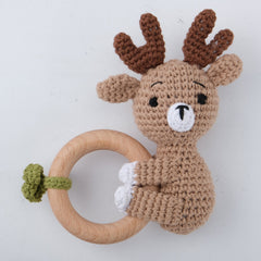 Carving Name Baby Soothing Bell Newborn Gift Bath Gift Knitted Cartoon Doll
