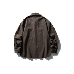 Used washed casual loose long sleeved shirt jacket men's workwear shirt