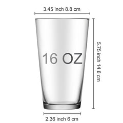 Round glass cup 16oz beer wheat cup body customized straight cup