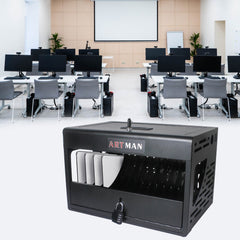 16 Bay Charging Cabinet for Laptop Chromebook Locking Charging Station-BLACK