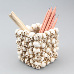 Square small skull pen holder storage desktop storage bucket home storage potted plants