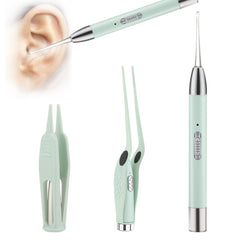 Illuminated Ear Scoop Ear Cleaner Pick Earmuff Ear Pick Visual Ear Scoop Children's Luminous Earwax Tweezers Set