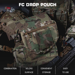 Tactical Hunting Vest with Drop Pouch, for Airsoft & CS, Outdoor Sports