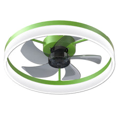 Ceiling Fans with Lights Dimmable LED Embedded installation of thin modern ceiling fans(Green)