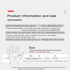 Men and women outdoor cycling windproof and cold proof motorcycle electric bike full finger touch screen anti slip gloves