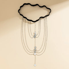 Pure desire butterfly tassel leg chain female sweet cool multi-layer chain star shaped leg ring sexy thigh chain
