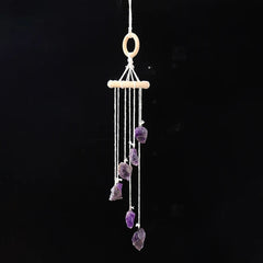 Natural crystal raw stone wind chime paper box set handmade DIY weaving home decoration car interior pendant