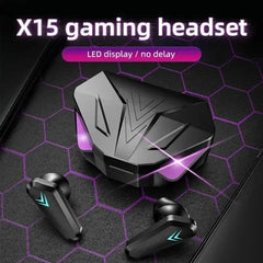 X15 juegos de deportes electrónicos inalámbricos TWS de dos orejas comen pollo con baja latencia pantalla digital táctil 5.0 auriculares Bluetooth