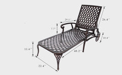 Aluminium Cast lounge chair 1pcs brown