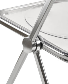 Transparent chair, stackable folding chair, PC plastic living room chair, chrome frame foldable acrylic chair, O-Clear
