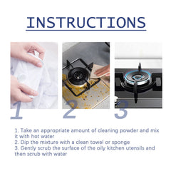 Oil Cleaning Powder, Kitchen Range Hood Stove Oil Rust Dirt Cleaning Powder