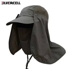Sun Caps Flap Hats 360 degree Solar UV Protection Sun Hat Summer Men Women Sun Visor Cap Folding Removable Neck Face Mask Head