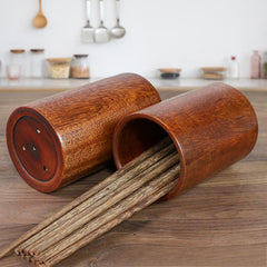 Vintage wooden chopsticks, drain tube, chopsticks storage