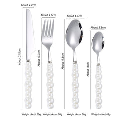304 stainless steel knife and fork spoon creative pearl ceramic handle tableware western steak knife and fork dessert spoon