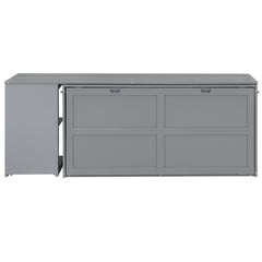 Queen Size Murphy Bed with Rotable Desk  Gray