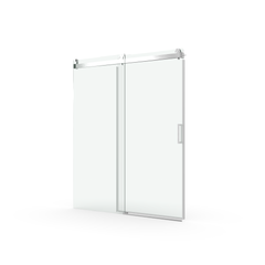 68 to 72 inches wide x 76 inches high frameless soft closing shower door 3/8 inches (10mm) thick brushed nickel solid glass 22D0