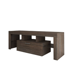 20 minutes quick assembly brown simple modern TV stand Brown TV bracket with LED Color Changing Lights for Living Room