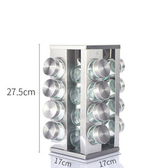 Kitchen articles rotating seasoning rack domestic rotating seasoning tank stainless iron spices seasoning box set