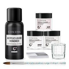 COSCELIA Crystal Powder 30ml Crystal Liquid Set Carved Extended Nail Art Beginner Crystal Nail Set