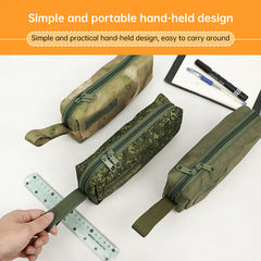 Cold War-era large-capacity tactical storage bag – versatile MOLLE-compatible pouch for students/stationery or tactical use.