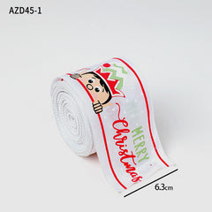 Christmas decoration ribbon, cedar pattern printed ribbon, bow tie, Christmas decoration ribbon, holiday ribbon