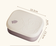Cute and fashionable food grade silicone lunch box lunch box microwaveable compartment lunch box